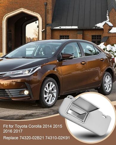 واقي من الشمس من جانب السائق مناسب لسيارة Toyota Corolla 2014 2015 2016 2017، استبدال غطاء الحماية من الشمس الأمامي الأيسر 74320-02B21 74310-02K91، رمادي in Saudi Arabia