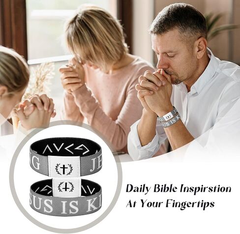 Bible Verse Bracelets for Men: WWJD Stretch Lords Prayer Bracelet with NFC Scan‌ Christian Daily Religious Gifts,1PC in Saudi Arabia