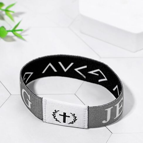 Bible Verse Bracelets for Men: WWJD Stretch Lords Prayer Bracelet with NFC Scan‌ Christian Daily Religious Gifts,1PC in Saudi Arabia