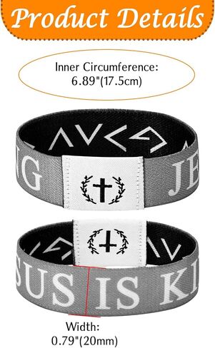 Bible Verse Bracelets for Men: WWJD Stretch Lords Prayer Bracelet with NFC Scan‌ Christian Daily Religious Gifts,1PC in Saudi Arabia