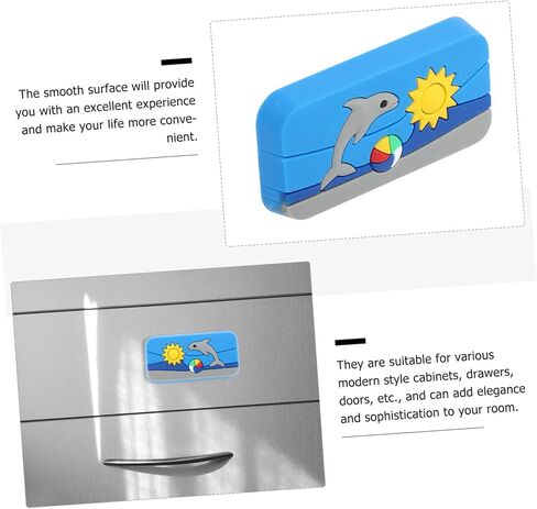 VILLCASE 4Pcs Cartoon Printed Rubber Drawer Pull Handles Fun Cabinet Knobs for Boys and Girls Rooms Colorful Door Pulls for Wardrobe and Furniture Accessories in Saudi Arabia