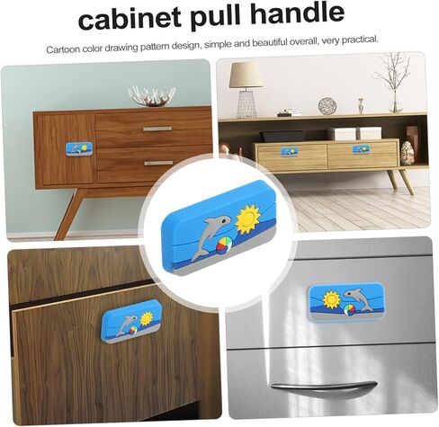 VILLCASE 4Pcs Cartoon Printed Rubber Drawer Pull Handles Fun Cabinet Knobs for Boys and Girls Rooms Colorful Door Pulls for Wardrobe and Furniture Accessories in Saudi Arabia