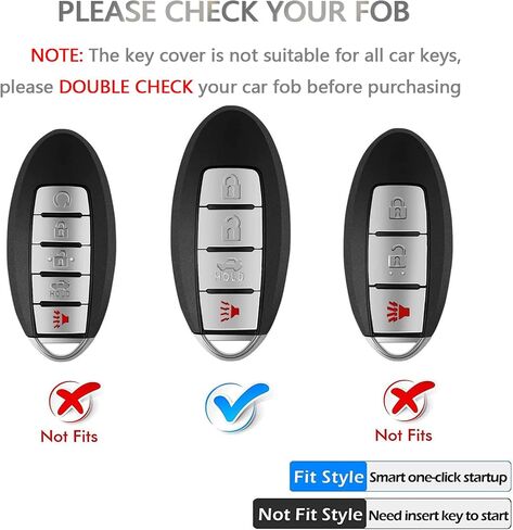OFFCURVE for Nissan Key Fob Cover Car Key Fob Case Shell Fit for Nissan Rogue Altima Sentra Pathfinder Titan Murano Kicks Versa Armada Leaf Smart Key Car Accessories Protector, Purple in Saudi Arabia