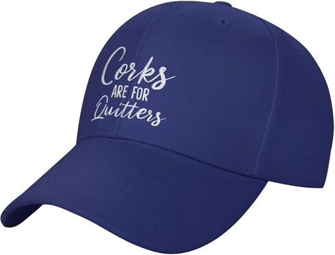 Corks are for Quitters Baseball Cap Adjustable Solid Color Curved Peaked Cap Unisex Black in Kuwait