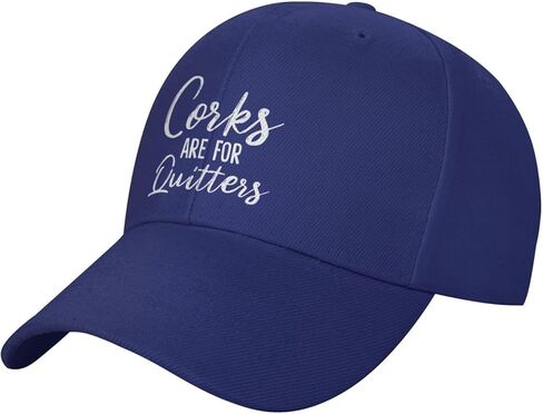 Corks are for Quitters Baseball Cap Adjustable Solid Color Curved Peaked Cap Unisex Black in Kuwait