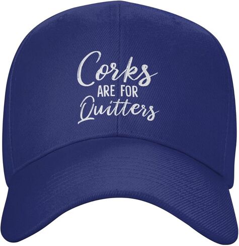 Corks are for Quitters Baseball Cap Adjustable Solid Color Curved Peaked Cap Unisex Black in Kuwait