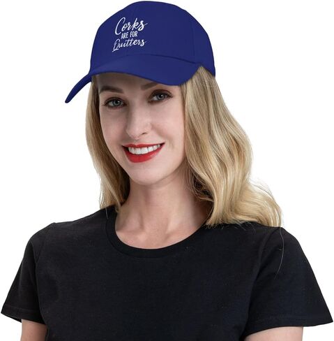 Corks are for Quitters Baseball Cap Adjustable Solid Color Curved Peaked Cap Unisex Black in Kuwait