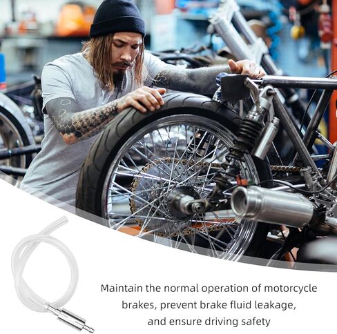 طقم خرطوم نازف الفرامل مكون من قطعتين - أداة نزف الفرامل الهيدروليكية للدراجات النارية والسيارات مع صمام فحص في اتجاه واحد، وغطاء فوهة ومشبك - نازف سائل الفرامل العالمي للسيارات والدراجات وأنظمة القابض in Kuwait