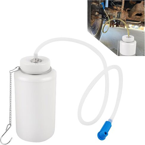 Car 1L Brake Bleeder Bottle Kit,Essential One Man Brake Bleeder Kit Includes Brakes Bleed Bottle/27.56" Bleeders Hose/Adapter/Chain,Universal Brakes Fluid Bleeders Kits for Most Car in Saudi Arabia