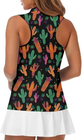 Golf Shirt Women Sleeveless, Soft Women Sleeveless Golf Shirt, Zip Tank Tops Polo Shirts for Summer in Saudi Arabia