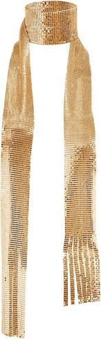 BXT Women Metal Sequins Neck Tie Scarf Glitter Sparkle Long Shawls Necker Chief for Party Evening Nightclub in Saudi Arabia