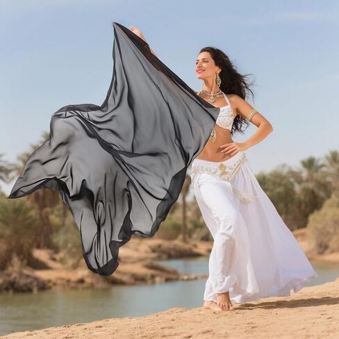 حجاب الرقص الشرقي وشاح يد شيفون للراقصات للنساء زي السباقات in Kuwait