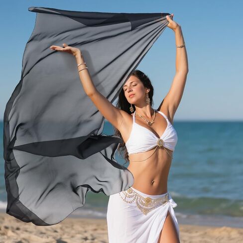 حجاب الرقص الشرقي وشاح يد شيفون للراقصات للنساء زي السباقات in Kuwait