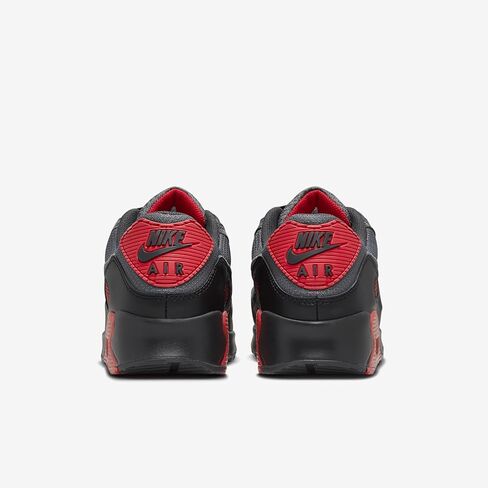 حذاء Nike Air Max 90 للرجال (DM0029-007، أسود/رمادي حديدي/أحمر ناري/رمادي دخاني) مقاس 8 in Saudi Arabia