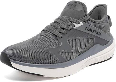 Nautica Men’s Lightweight Casual Athletic Lace‑Up Sneakers – Breathable Knit & Vegan Leather Upper, Cushioned Insole & Rubber Outsole, All‑Day Comfort Walking Shoes - Theodoor in Saudi Arabia