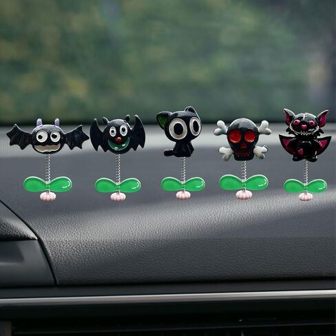 5PCS Halloween Car Dashboard Bobblehead Decorations, Car Rearview Mirror Accessories, Funny Center Console Interior Decoration Ornament for Car, Home, Office (Style 1) in Saudi Arabia