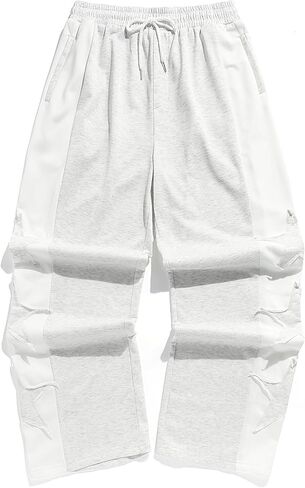 ZAFUL Men's Casual Straight Sweatpants Color Block Stars Pattern Joggers Long Wide Leg Baggy Sweat Pants in Saudi Arabia