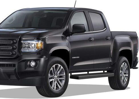 APS (أسود 6 بوصات) لوحات تشغيل من الفولاذ المقاوم للصدأ قضبان Nerf خطوات جانبية متوافقة مع Chevy Colorado GMC Canyon 2015-2025 Crew Cab in Saudi Arabia