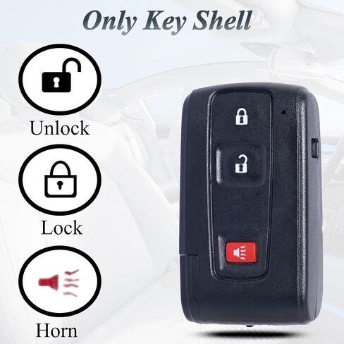 Key Fob Shell Cover Case Replacement Fits for 2004 2005 006 2007 2008 2009 Toyota Prius Keyless Remote Control 3 Button Pad Cover (Empty Key Shell) in Saudi Arabia