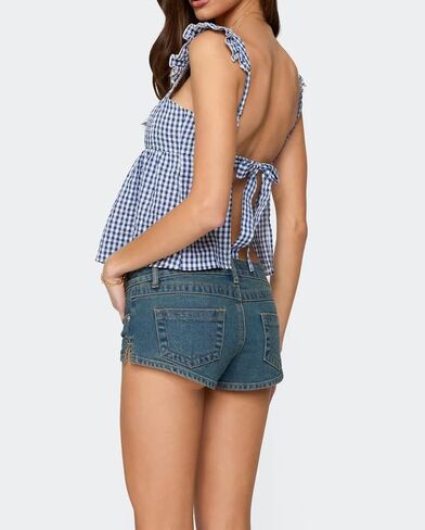Women Teens Y2k Babydoll Tank Top Lace Trim V Neck Ruffle Flowy Crop Cami Top Summer Preppy Clothes Streetwear in Saudi Arabia