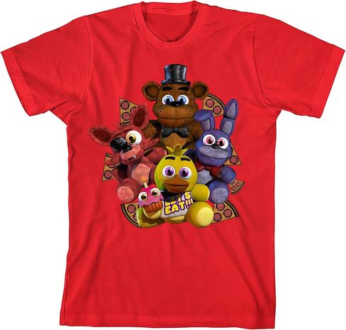 Five Nights at Freddy's Plush Characters Group Short Youth Re Crew Neck Short Sleeve T-Shirt in Saudi Arabia