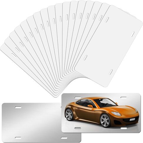 20 Pack Sublimation License Plate Blanks, Blank Metal Aluminum Plate Tag Heat Thermal Transfer Sheet DIY Picture Sublimation Blank Automotive License Plates for Custom Design Work(White) in Saudi Arabia