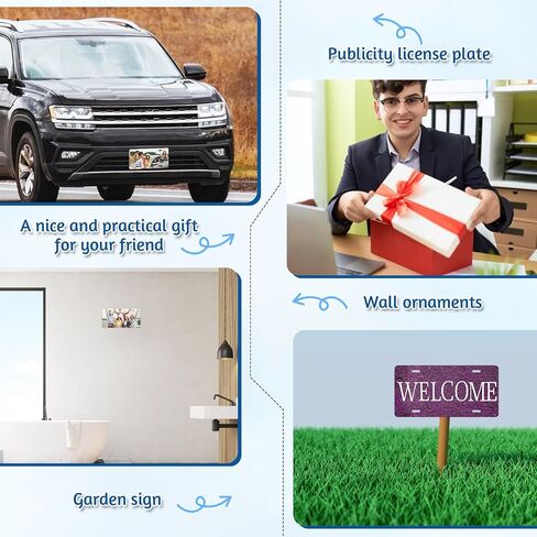 20 Pack Sublimation License Plate Blanks, Blank Metal Aluminum Plate Tag Heat Thermal Transfer Sheet DIY Picture Sublimation Blank Automotive License Plates for Custom Design Work(White) in Saudi Arabia