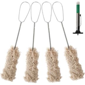 Extra Long Handle Tire Lubricant Brush Applicator Swab Set (Pack of 4), 12.5 Inch Long, Come with Tread Depth Gauge | Universal Fit for Most Common Luke Buckets
