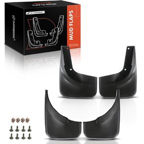 A-Premium Set of 4PCS Mud Flaps Splash Guards Mudguards Mudflaps with Hardware Kits Accessories Compatible with Volkswagen Jetta, 2006-2009, Sedan & Wagon, Black Color, Front LH RH and Rear LH RH