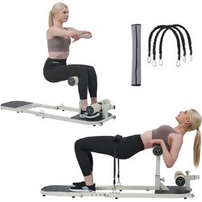 Sissy Squat Machine Home&Hip Thrust Machine for High Resistance Glute Training Adjustable with Bonus Resistance Bands 135lb Workout Equipment for Home Max Load 350LBS