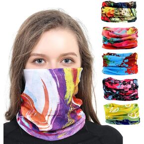 Toes Home 6PCS Outdoor Headband Elastic Seamless Bandana Neck Gaiter Scarf Sport Headwear Boho Series for Yoga Hiking