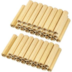 uxcell 50pcs Brass Round Straight PCB Pillar Female Thread Standoff Spacer M2x3x15mm