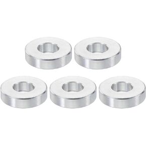 PATIKIL M10 Aluminum Spacers, 5 Pcs Metal Spacer Aluminum 10.2mm ID x 16mm OD x 20mm L Aluminum Spacer Screw Standoff Round for 3/8" M10 Screw Bolts