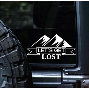 Sunset Graphics & Decals Let's Get Lost Decal Vinyl Car Sticker Hiking Camping | Cars Trucks Vans Walls Laptop | White | 7 inch | SGD000301