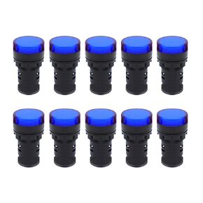 Indicator Light AC/DC 12V 20mA LED Flush Panel Mount Red 10 Pcs
