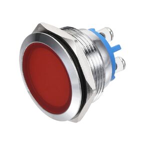 MECCANIXITY Indicator LED Light 12V 22mm M22 Panel Mount Metal Waterproof Signal Lamp with O Ring, Green