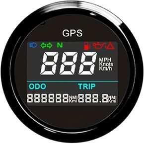 KAOLALI Digital GPS Speedometer LCD Speed Gauge Odometer Adjustable Mileage Trip Counter with GPS Antenna for Auto Motorcycle Car Truck Boat 52mm 9-32V