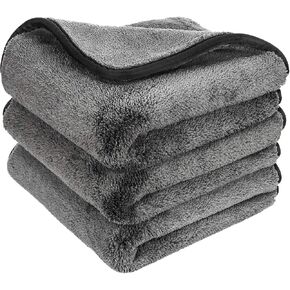 GTF Microfiber Car Cleaning Cloths, Upgraded 1200gsm Ultra-Thick Cars Drying Towel Microfiber Cloth for Car and Home Polishing Washing and Detailing 16'' x 16''(3 Pack) in Saudi Arabia