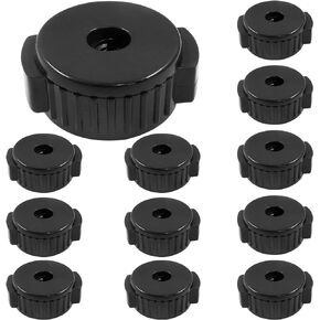 12pcs Black Plastic Cymbal Nuts for Percussion Drum Kit, 8mm Quick Release Cymbal Nuts Mate Nut for Percussion Drum Kit Jazz Replacement Drum Parts Accessories