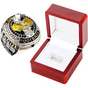 2023 Fantasy Football Ring | Heavy FFL Championship Ring | Gold Silver Tone Plated Award Trophy for Fantasy Football League Winner