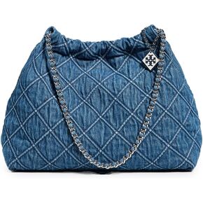 Tory Burch Women's Fleming Soft Denim Drawstring Bag