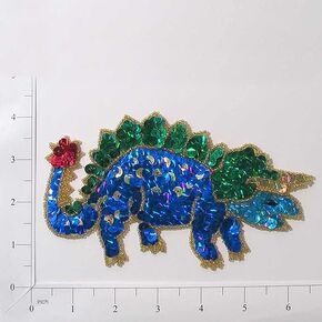 Expo International 7 1/4" x 3" T-Rex Dinosaur Sequin Applique/Patch | Multi Colors