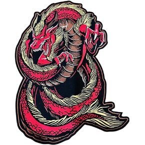 رقعة مطرزة كبيرة مقاس 15 بوصة من Red Dragon لسترة راكب الدراجة النارية| مخلوق أسطوري مزخرف بالكي in Kuwait