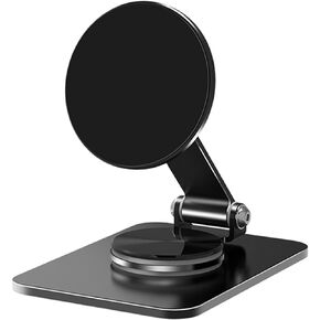 Magnetic Phone Stand Compatible with MagSafe, Foldable Phone Stand for Desk with 360°Rotation Base, Aluminum Cell Phone Stand Compatible for MagSafe Case and iPhone 15 14 13 12 Series