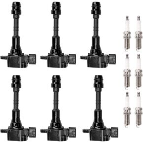 ENA Set of 6 Ignition Coil Pack and 6 Iridium Spark Plug Compatible with Infiniti Nissan I35 G35 FX35 QX4 Altima Maxima Murano NV1500 NV2500 Pathfinder Quest Xterra Equator Replacement for UF349 4505
