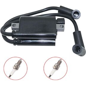 PARTSRUN High Performance Ignition Coil Module + 2PCS Spark Plugs For EZGO Golf Cart MCI 2003-2008 & Up OE#72866-G01 EPIGC104,ZF496-2DHHS