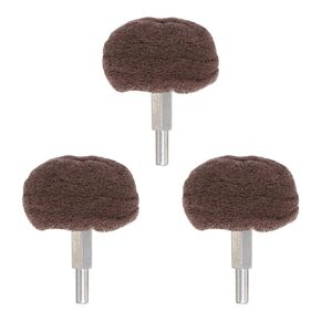 5pcs Mushroom Buffing Wheel for Drill 4" x 2" 320 Grit 1/4" Shank Grinding Cleaning Abrasive Buffing Polishing Wheel for Metal Stainless Steel Aluminum Jewelry Glass, Brown