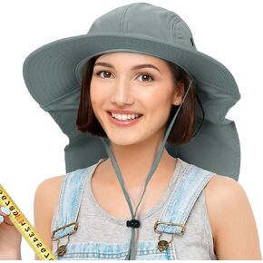 Solaris Neck Flap Wide Brim Sun Hat, UV Sun Protection Yard Work Safari Hiking Hat for Men Women