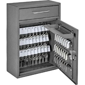 Mail Boss 8152 - Key Boss - خزانة مفاتيح قابلة للتعديل من الفولاذ عالي التحمل من الدرجة التجارية - 105 موضع منظم رئيسي لصندوق السقوط الآمن، مع قفل مركب، جرانيت in Kuwait