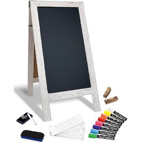 Better Office Products Magnetic A-Frame Chalkboard Sign, Extra Large 20" x 40", Standing Chalkboard Easel, Deluxe Set with Multiple Accessories, Outdoor Sidewalk Sandwich Board Sign,(Black)
